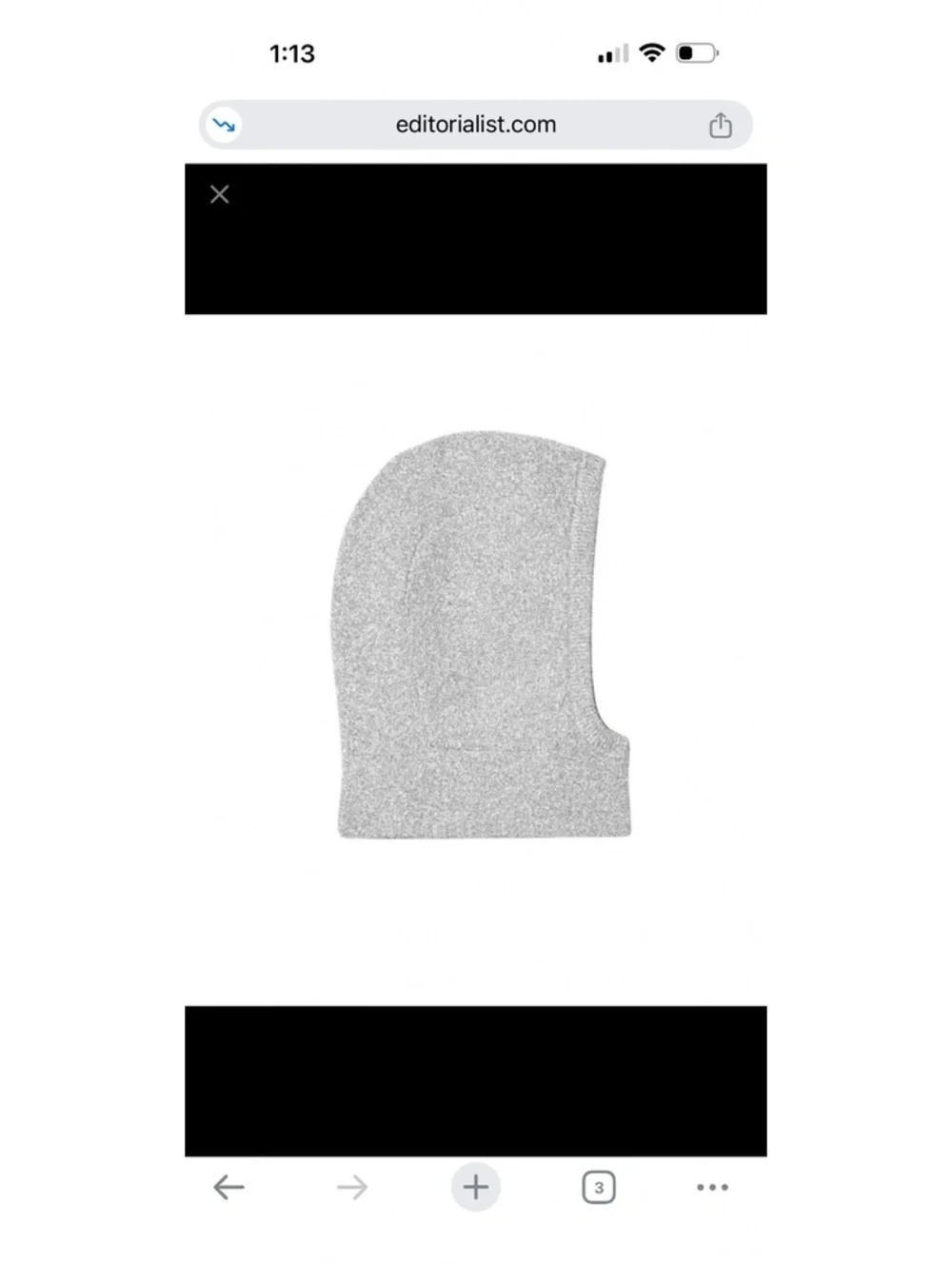 COS Sparkly Wool Balaclava in grey
